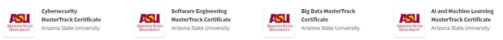 Arizona State University (ASU)  Online Master of Computer Science - MasterTrack Certificate