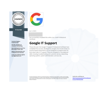 Google ITサポート認定資格